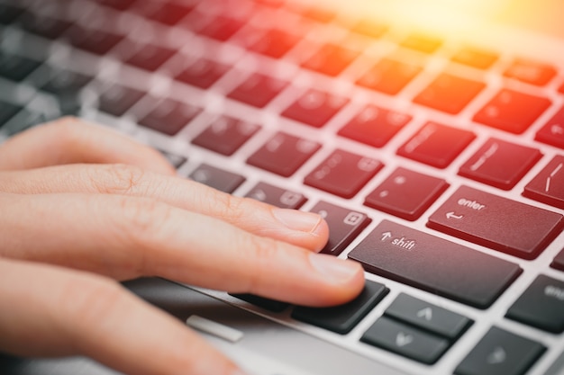 Hand with keyboard focus on Shift Key.