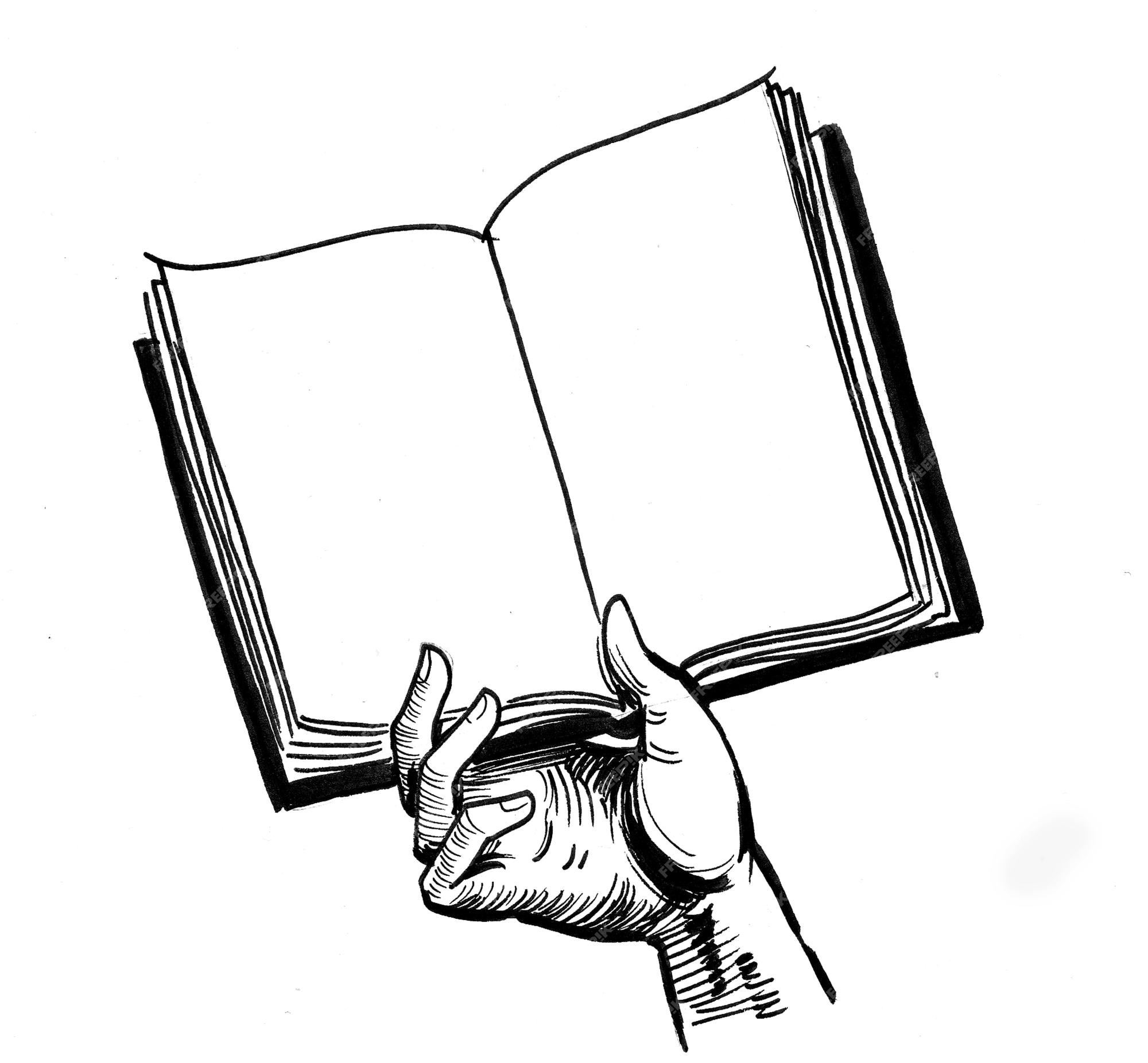 Open Book Drawing By Hand Drawing Stock Photo 2297409793