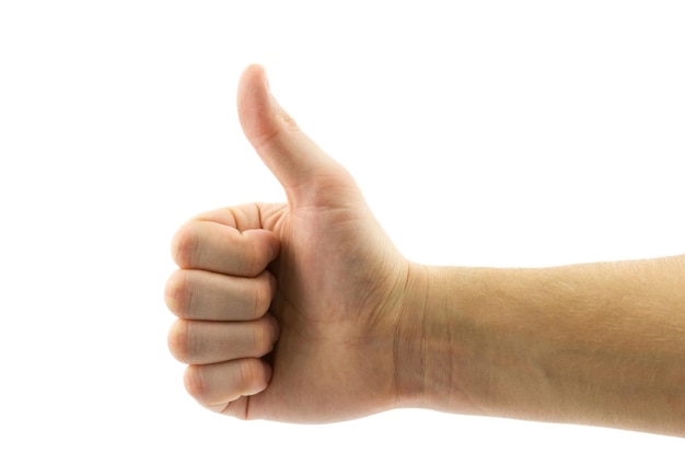 Hand with thumb up symbol all is well