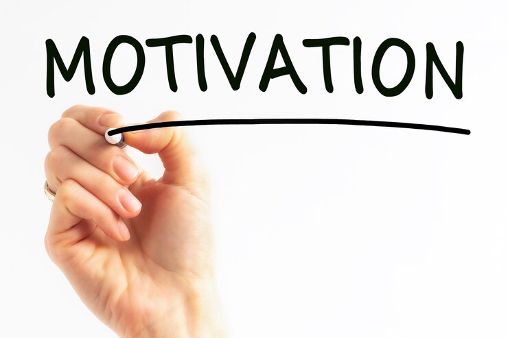 Hand writing inscription motivation with black color marker, concept, stock image