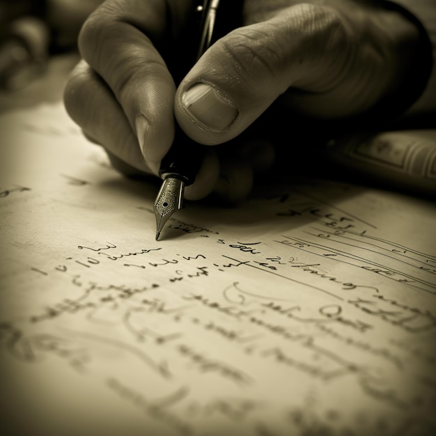 Photo a hand writing something on a paper for work v 6 job id 4eba8ea74fb94cbbaead0ddd99f5ed48