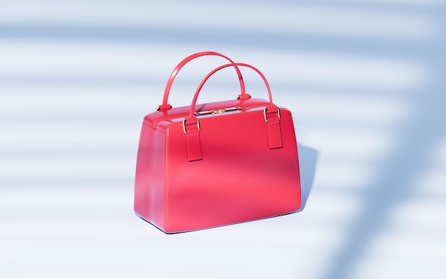 A handbag in the blue background 3d rendering