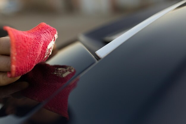 handcraft manual polishing paste cleaning car with microfiber cloth detailing valet vehicle paint