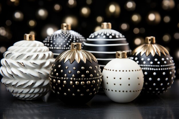 Photo handcrafted ornaments texture in black and white xmas images