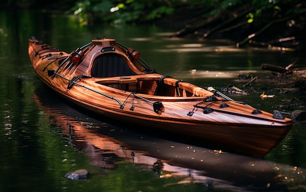 Handcrafted Wooden Canoeing