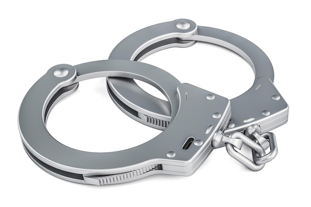 Handcuffs closeup 3D rendering