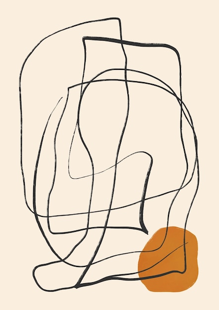 Photo handdrawn abstract modern minimalist art