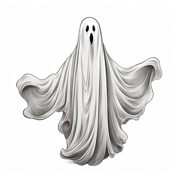 HandDrawn Colorful Halloween Ghost