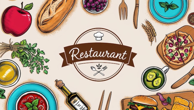 HandDrawn Fast Food Elements and Cutlery Collection