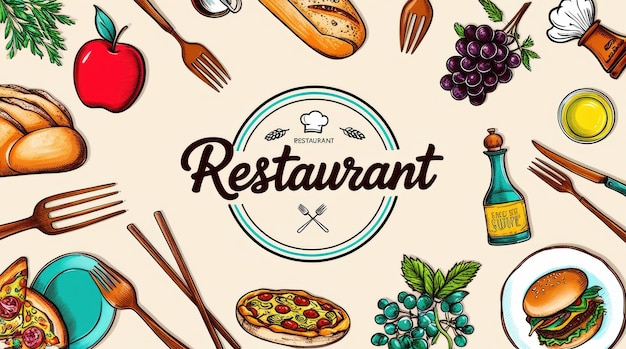 HandDrawn Fast Food Elements and Cutlery Collection