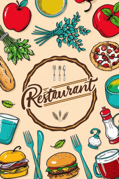 HandDrawn Fast Food Elements and Cutlery Collection