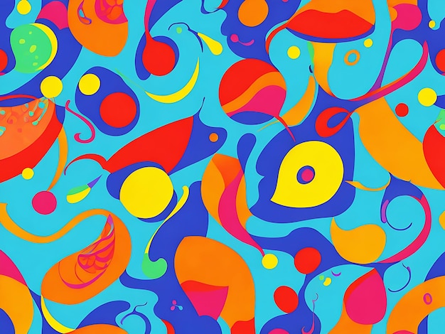 handdrawn flat design abstract doodle pattern Generative AI