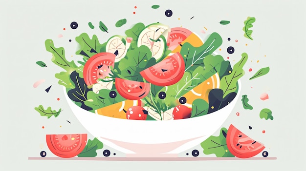 Handdrawn flat design Salat illustration