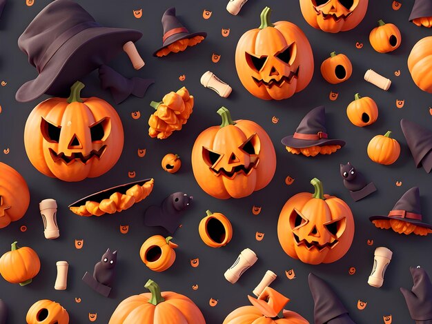 Foto un motivo di halloween in stile piatto disegnato a mano con un'atmosfera spettrale e inquietante