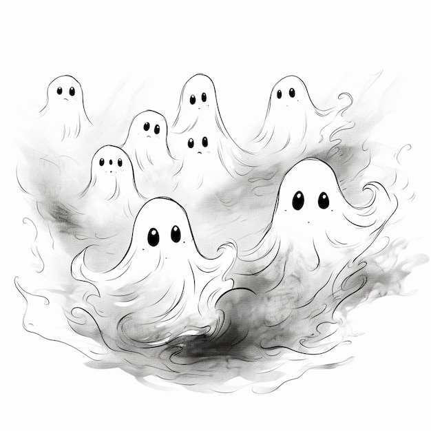 Photo handdrawn ghost clip art