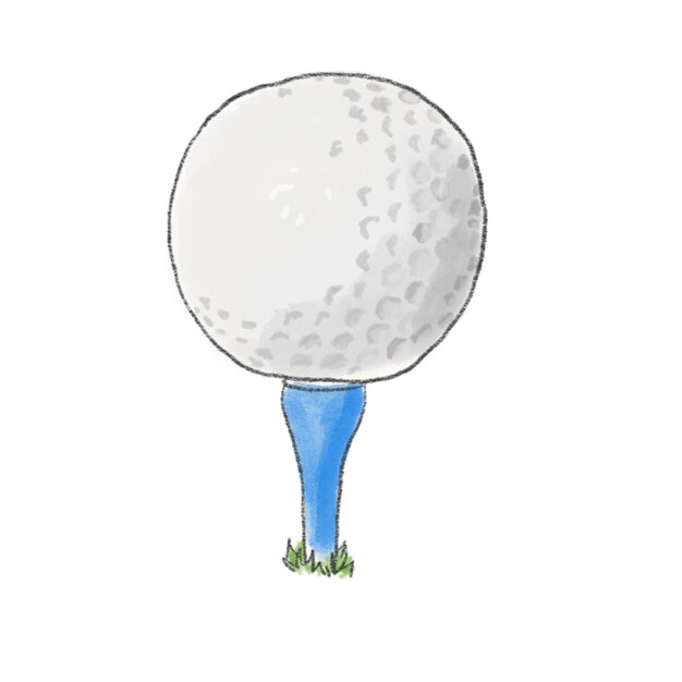 Photo handdrawn golf ball