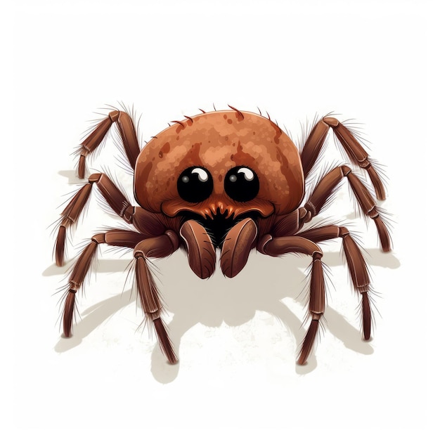 Нарисованный вручную гавайский счастливый паук в коричневом цвете