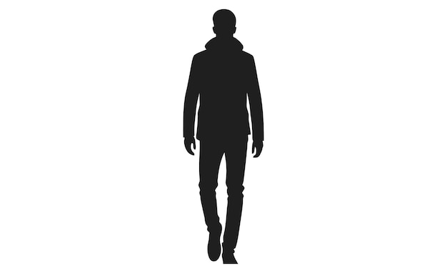 A handdrawn person walking silhouette