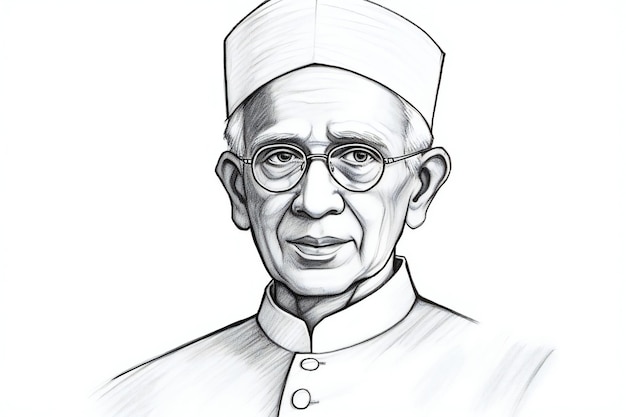 스승의 날 Sarvepalli Radhakrishnan 박사의 손으로 그린 스케치