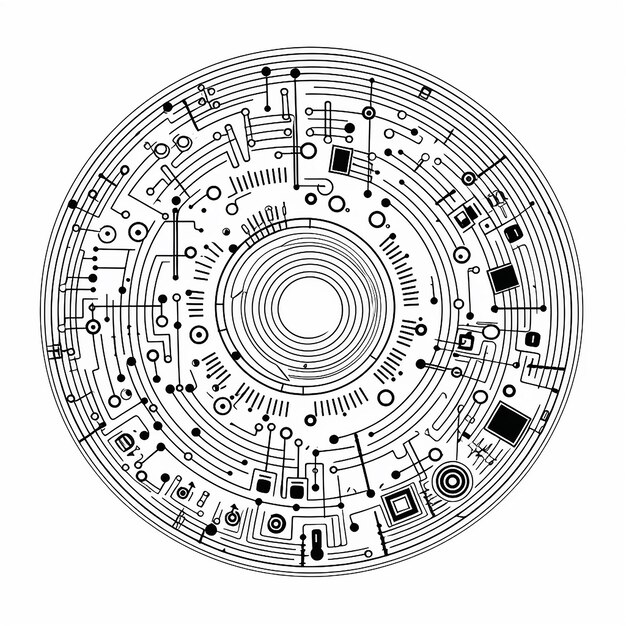 手描きのテクノロジー回路