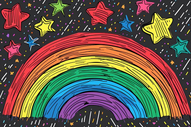 Photo handdrawn vector doodle of gay pride showcasing a whimsical and artistic representation of lgbtq p