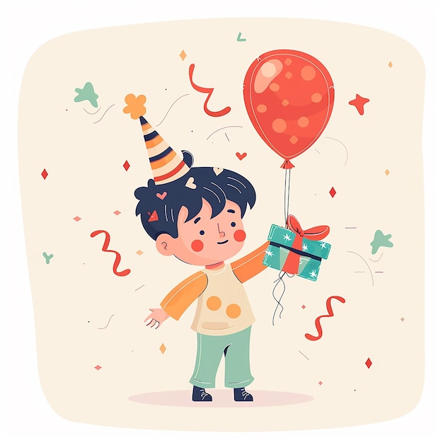 handdrawn vector illustration of a joyful girl