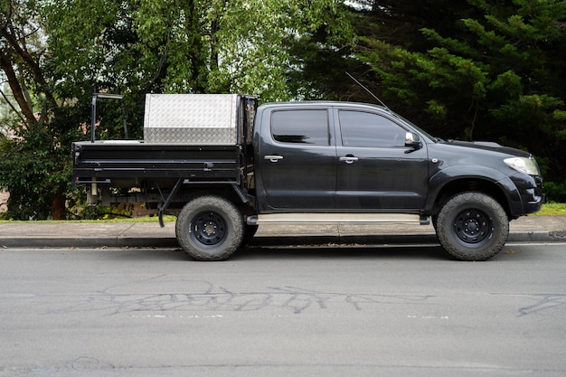 Foto handel vrachtwagen met gereedschap gereedschap doos op de lade van een ute un australia