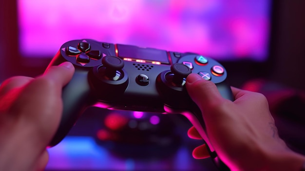 Handen die de gamecontroller vastgrijpen Generatieve AI