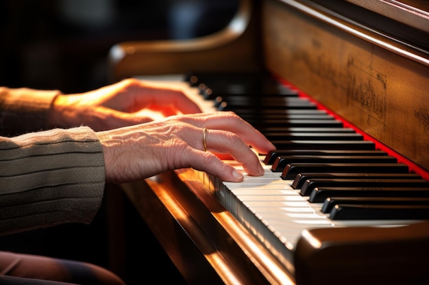 Handen die piano spelen