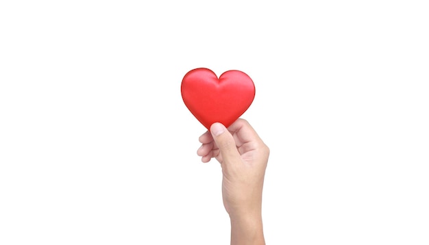 Handen met een rood hart. concepten voor donatie van hartgezondheid