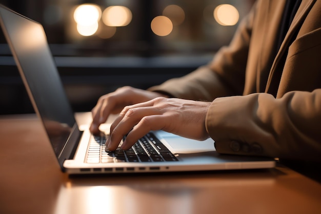 HANDEN OP EEN LAPTOP TOETSENBORD