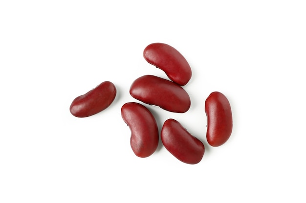 Handful of red beans isolated on white background
