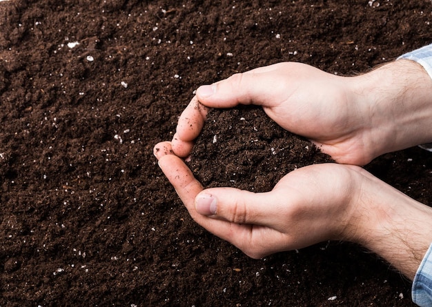 Handful of Rich Brown Soil