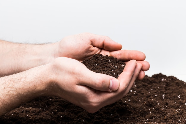 Handful of Rich Brown Soil