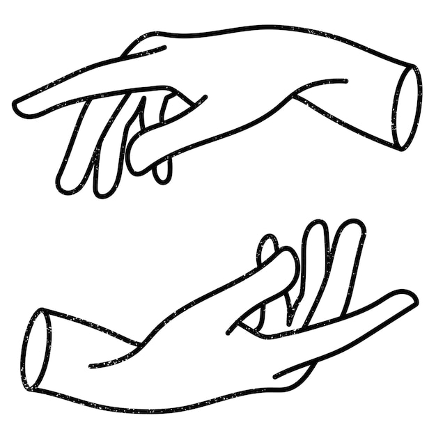 Handgebaar png sticker doodle doorzichtige achtergrond