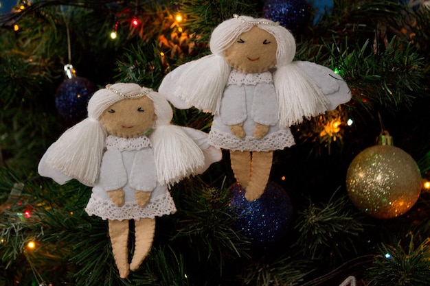 Handgemaakt decor handgemaakte kerstspeelgoed handgemaakte engelen