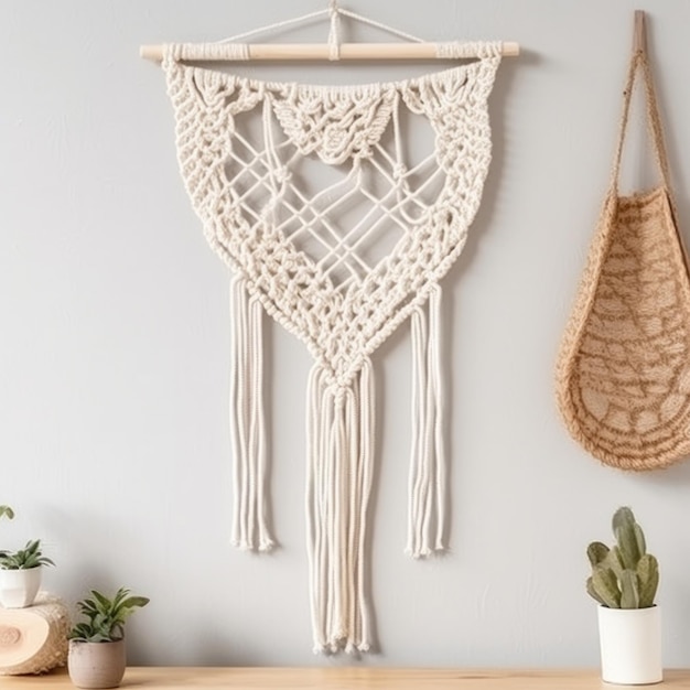 Handgemaakt macrame-ontwerp Illustratie AI GenerativexA