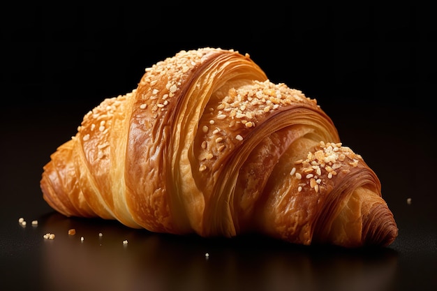 Handgemaakte croissant met sesamzaadjes