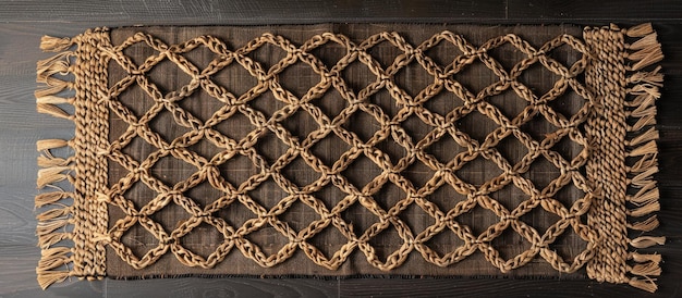 Foto handgemaakte jute- en katoenen tapijten