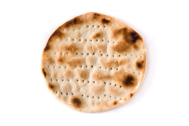 Foto handgemaakte matzah voor joods pascha