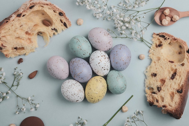 Handgeschilderde pastelkleurige paaseierenachtergrond