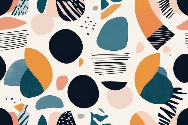 Handgetekend minimaal abstract patroon Collage hedendaagse print Modieuze sjabloon voor ontwerp