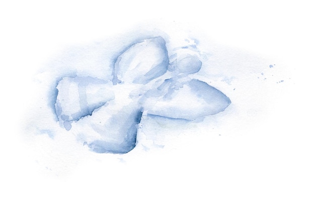 Handgetekende aquarel sneeuwengel