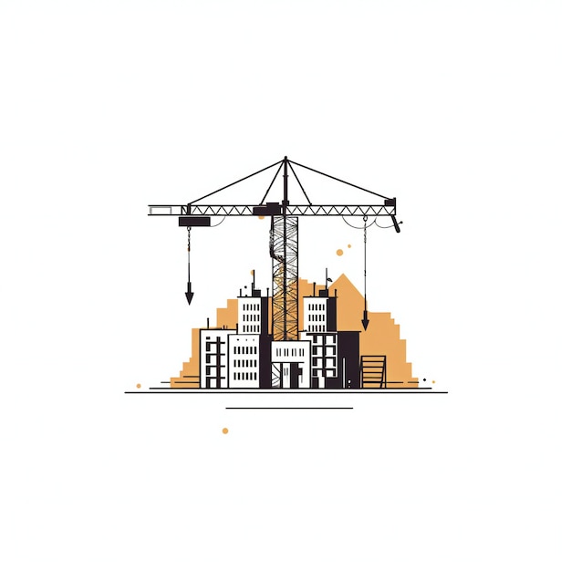 handgetekende constructie platte minimalistische logo icoon