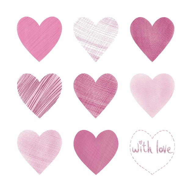 handgetekende harten voor Valentijnsdag