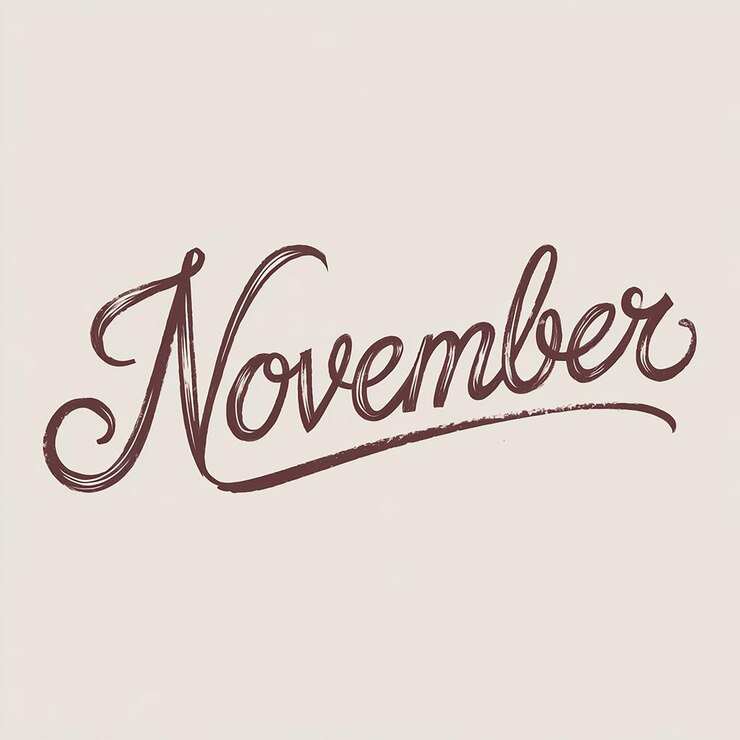 Foto handgetekende lettering van november