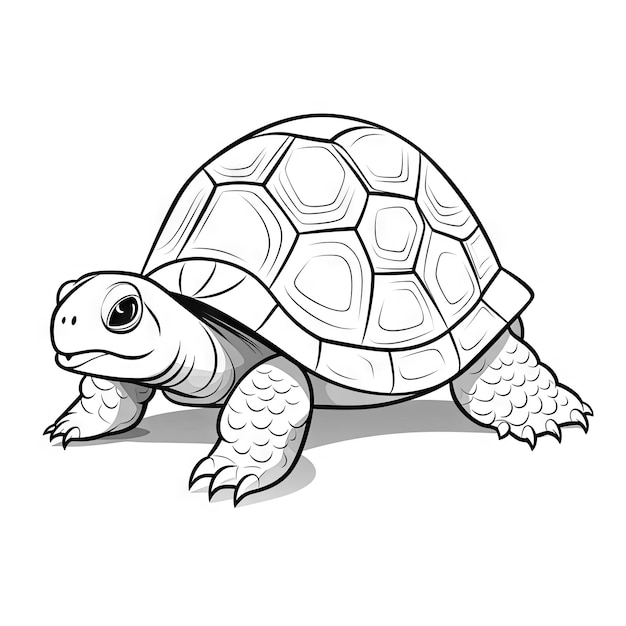 Foto handgetekende schildpadcontour illustratie kleurboek