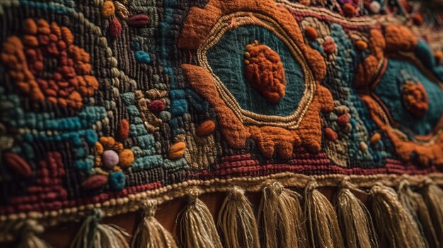 Handgeweven tapijt met ingewikkelde details die AI heeft gegenereerd