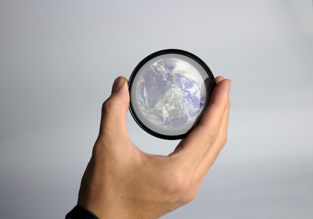 Handgreep Earth Globe Planet met glas voor milieu