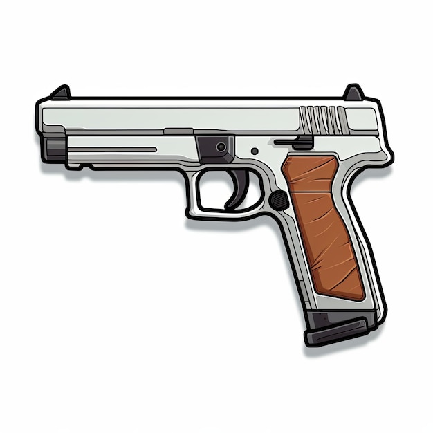 Photo handgun clipart on a white background